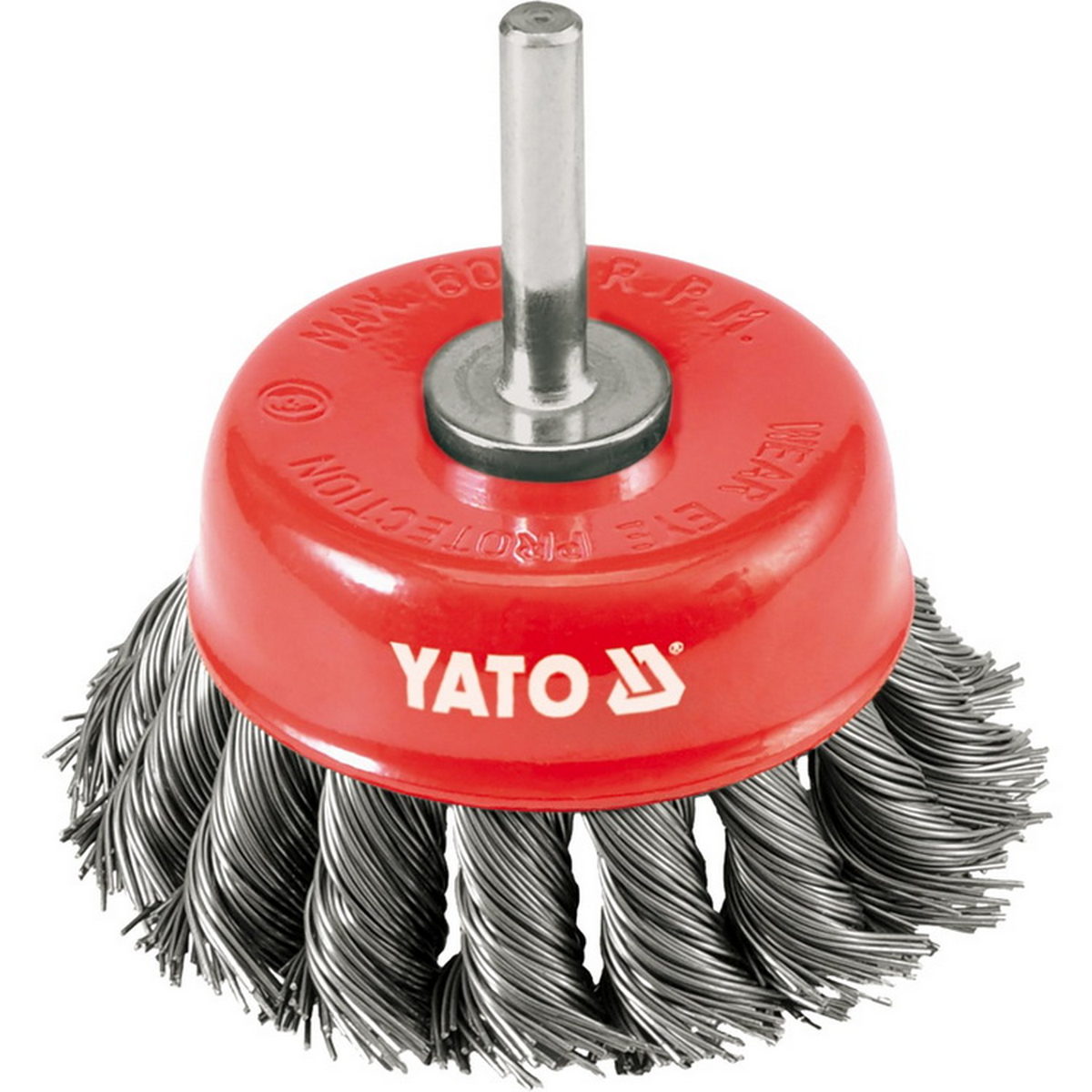 Yato YT-4752 Βούρτσα Συρμάτινη (Συρματόβουρτσα) Καμπάνα Δραπάνου Με Άξονα 75mm ΣΤΡΙΦΤΗ