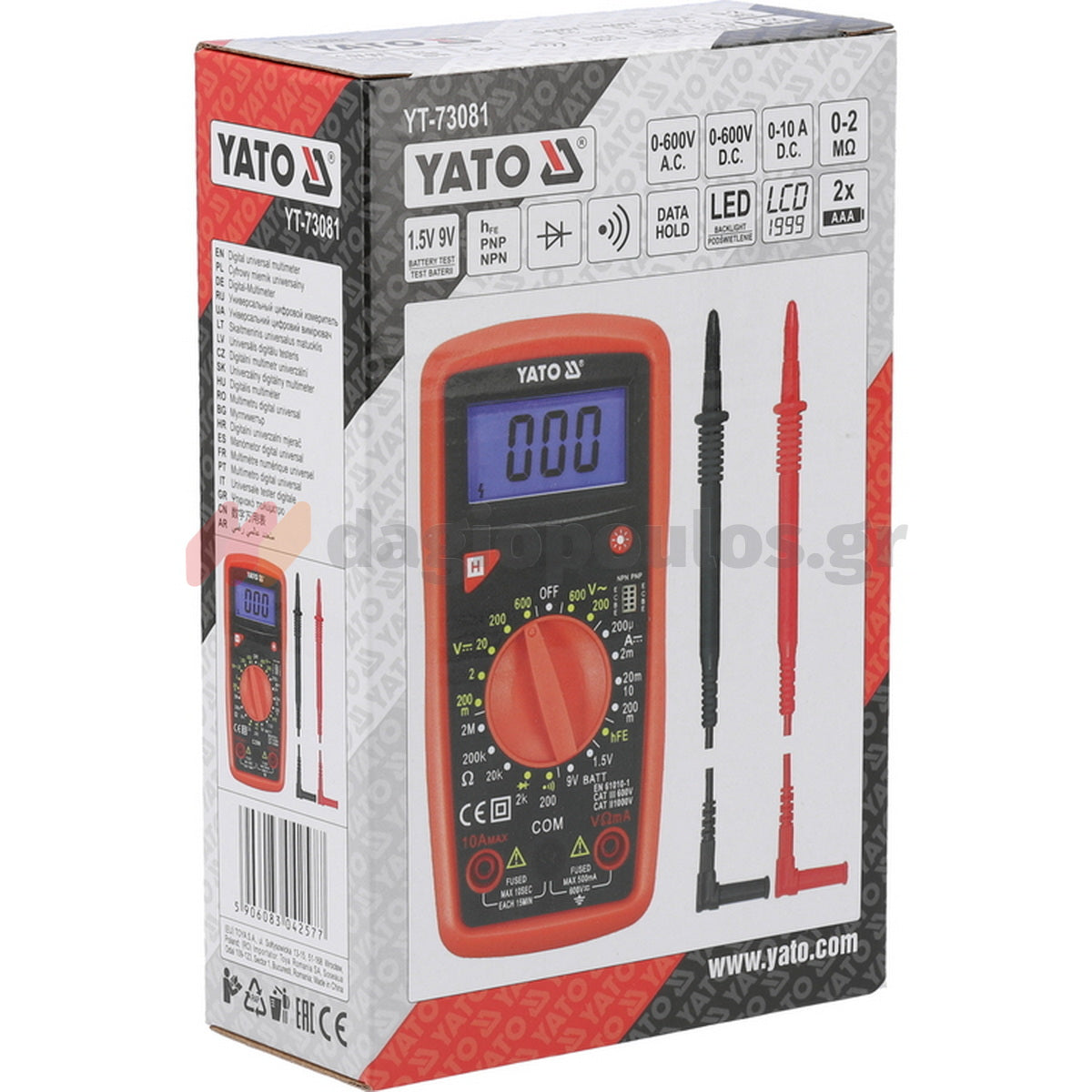 Yato YT-73081 Πολύμετρο Ψηφιακό LCD