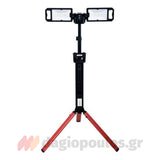 Yato YT-81811 Προβολέας LED Διπλός Επαναφορτιζόμενος Με Τρίποδο 5000 Lumens