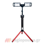 Yato YT-81811 Προβολέας LED Διπλός Επαναφορτιζόμενος Με Τρίποδο 5000 Lumens