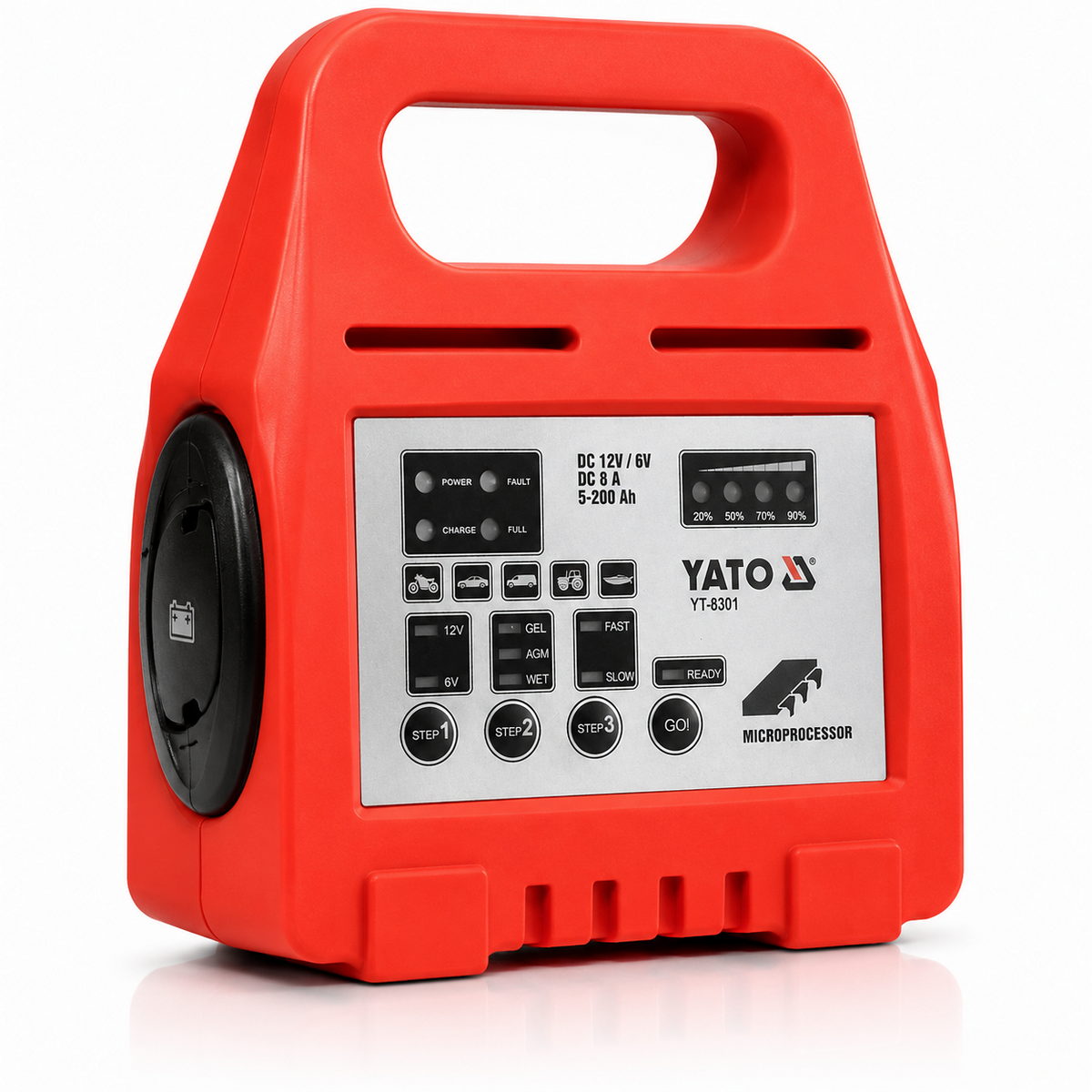 Yato YT-8301 Επαγγελματικός Φορτιστής - Συντηρητής Μπαταρίας Αυτοκινήτου 6 / 12V 8A 5-200Ah