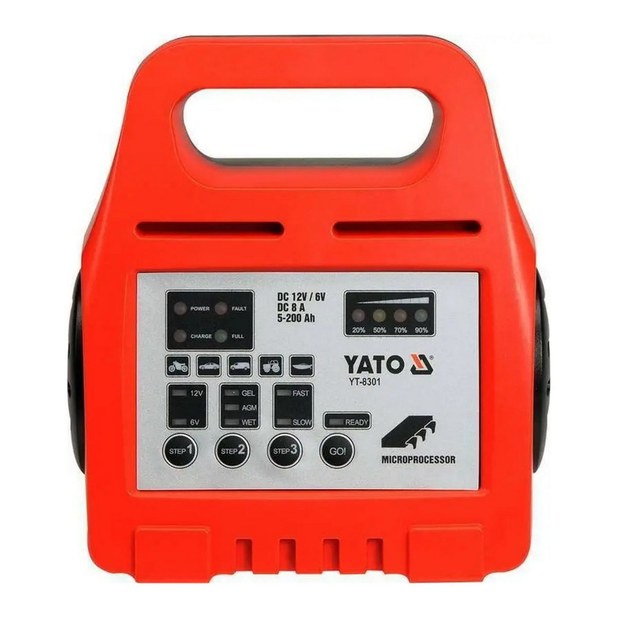 Yato YT-8301 Επαγγελματικός Φορτιστής - Συντηρητής Μπαταρίας Αυτοκινήτου 6 / 12V 8A 5-200Ah