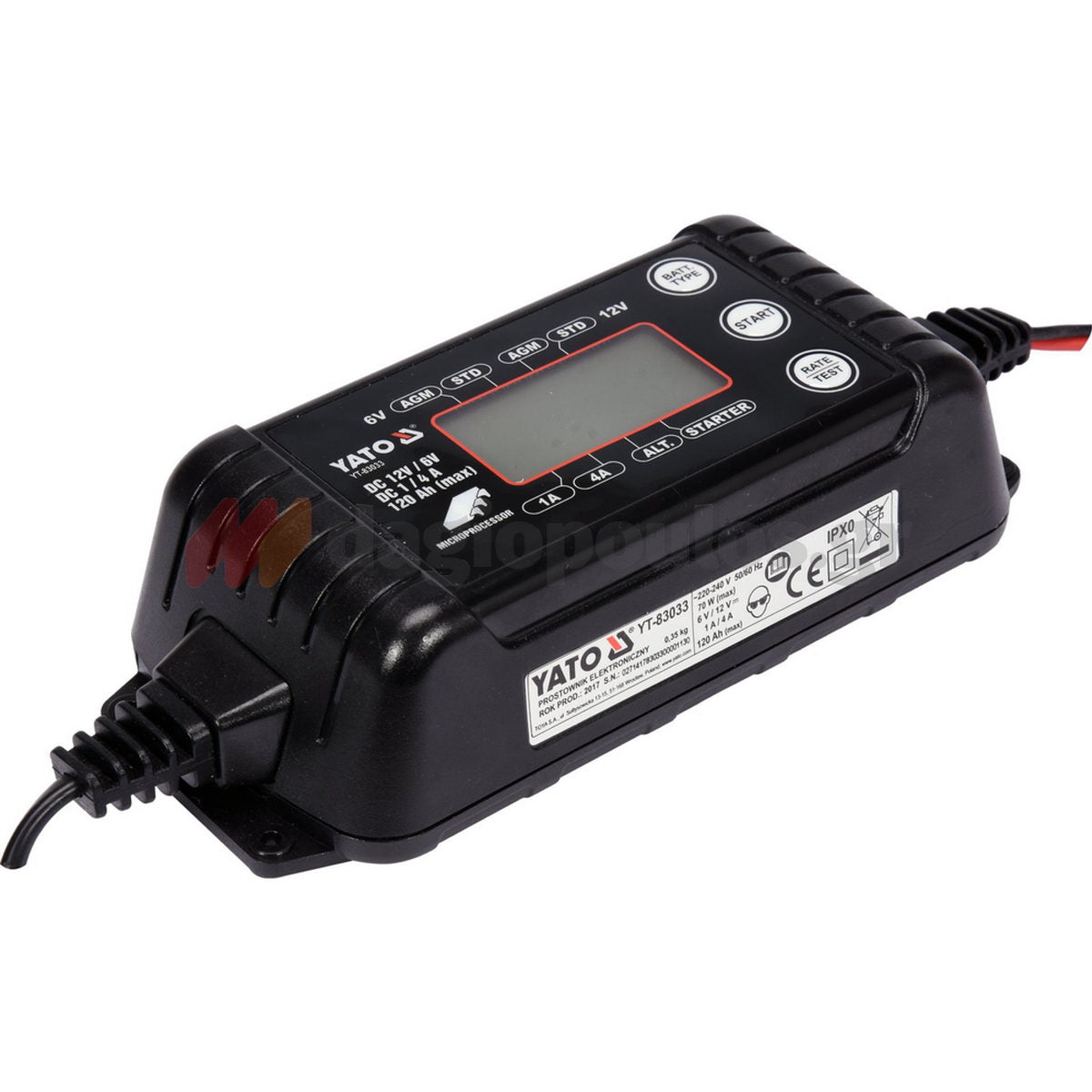 Yato YT-83033 Επαγγελματικός Φορτιστής - Συντηρητής Μπαταρίας Αυτοκινήτου 6/12V 4A 120Ah