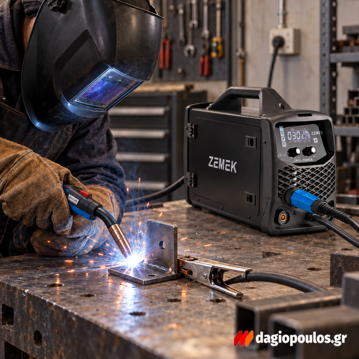 Zemek DMIG-250MLE Ηλεκτροκόλληση Inverter Σύρματος MIG/TIG/MMA 250A 3 σε 1