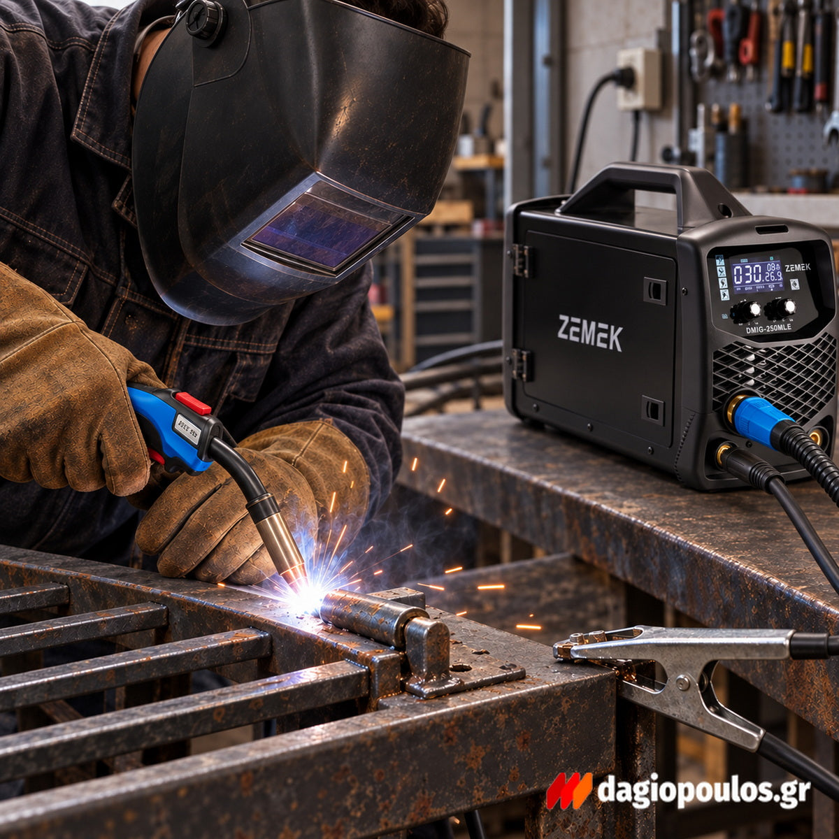 Zemek DMIG-250MLE Ηλεκτροκόλληση Inverter Σύρματος MIG/TIG/MMA 250A 3 σε 1