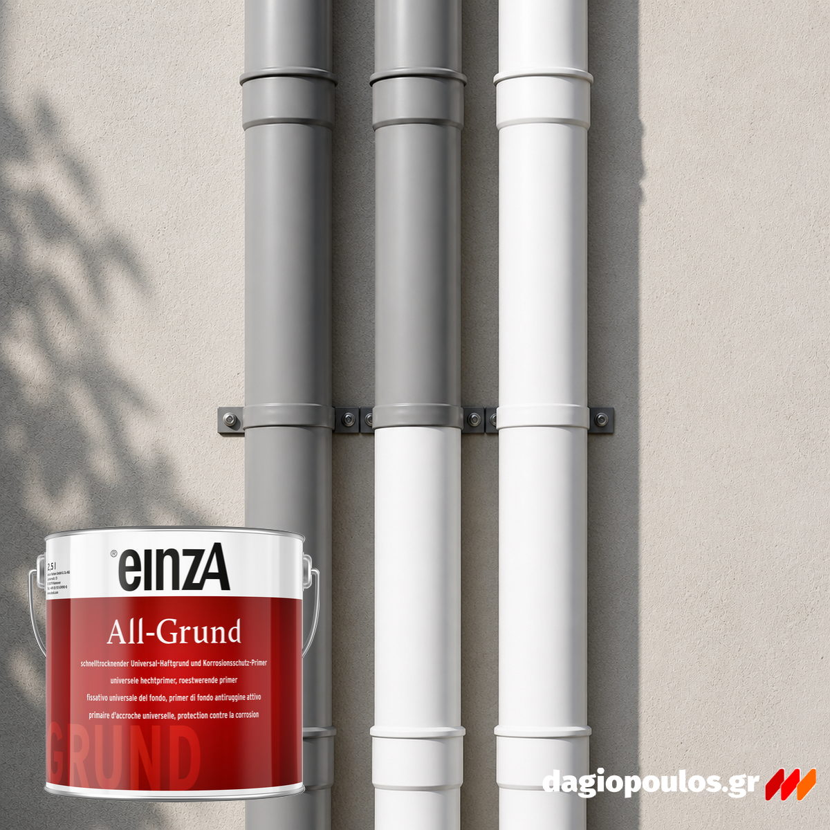 einzA All-Grund Αστάρι Πρόσφυσης Πολλαπλών Επιφανειών Διαλύτου ΛΕΥΚΟ
