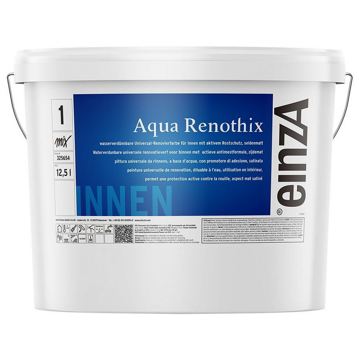 einzA Aqua Renothix Χρώμα Προστασίας Σύμμεικτων Εσωτερικών Επιφανειών Τοιχοποίιας - Μετάλλων ΛΕΥΚΟ