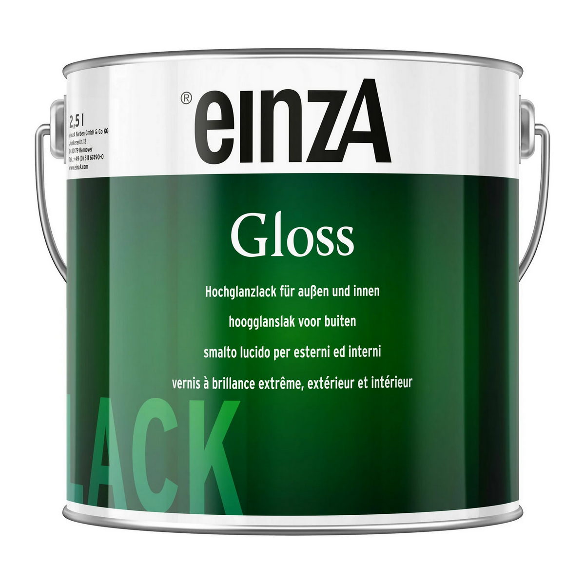 einzA Gloss Hochglanzlack Ρεπολίνη Πολυουρεθάνης Διαλύτου Γυαλιστερή ΛΕΥΚΗ