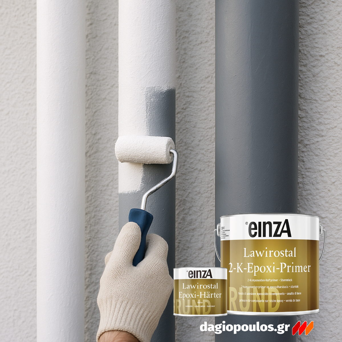 einzA Lawirostal 2-K-Epoxi-Primer Εποξειδικό Αστάρι 2 Συστ.Πολλαπλών Επιφανειών ΛΕΥΚΟ