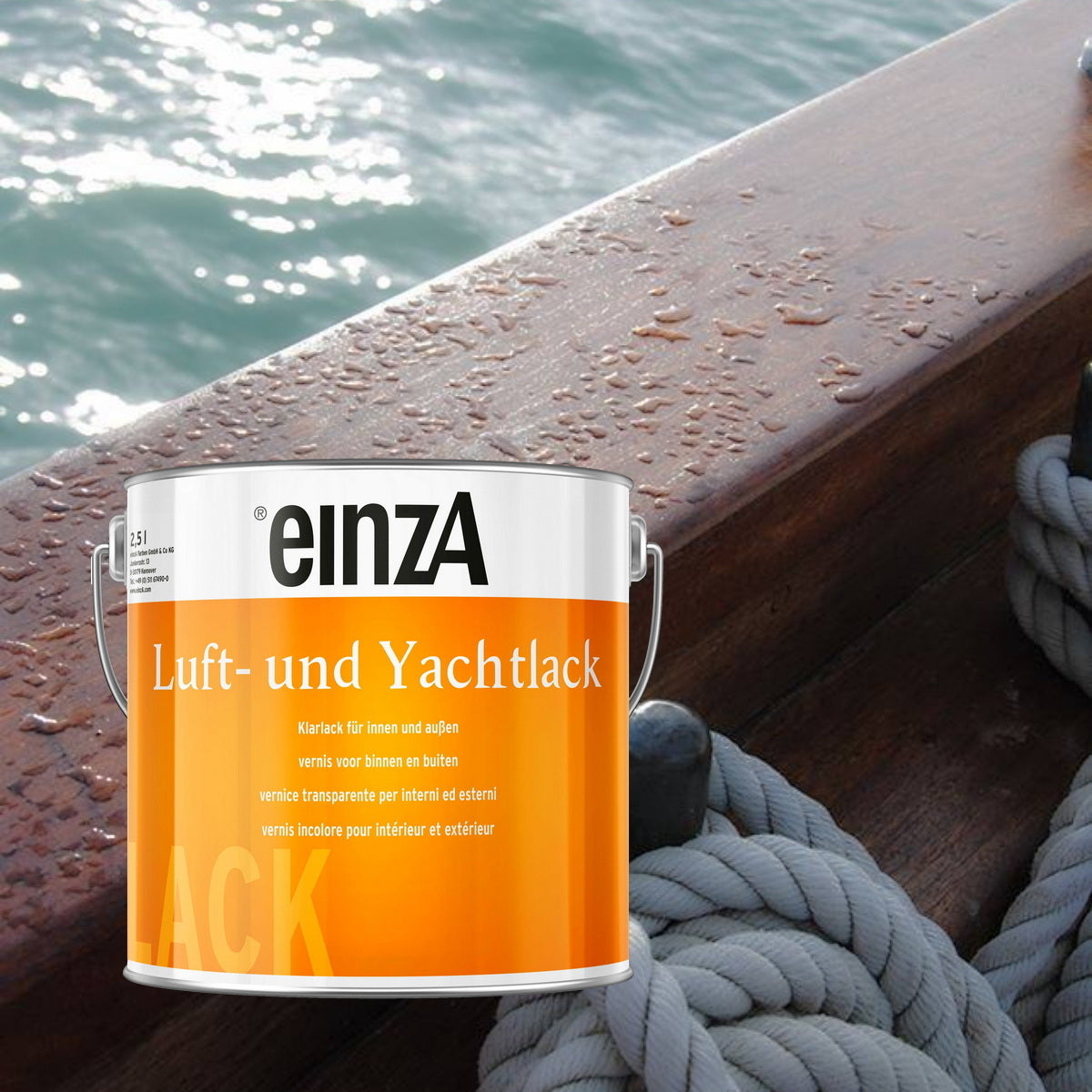 einzA Luft und Yachtlack Anti UV Βερνίκι Ξύλου Θαλάσσης Marine Διαφανές Γυαλιστερό