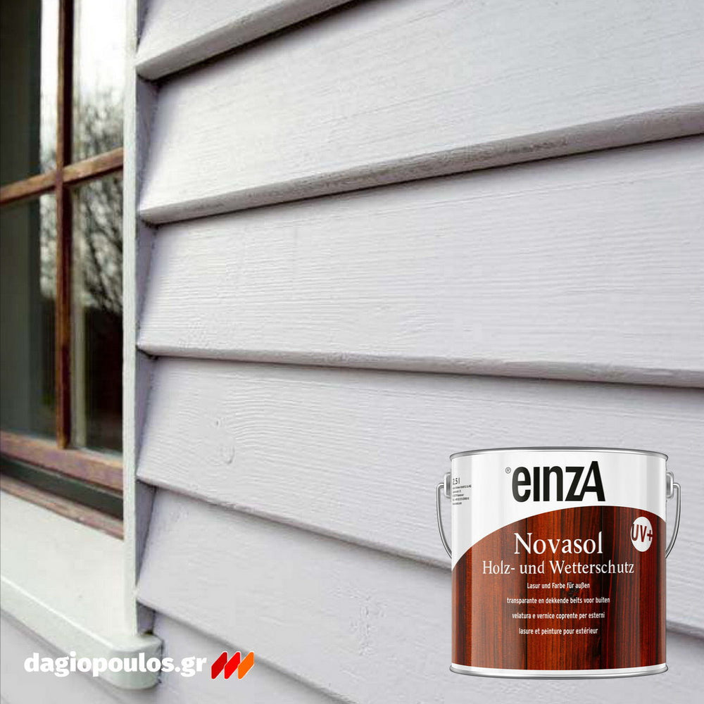 einzA Novasol Holz- und Wetterschutz Farbe Χρώμα Εμποτισμού Ξύλου Υψηλής Προστασίας Ματ ΛΕΥΚΟ