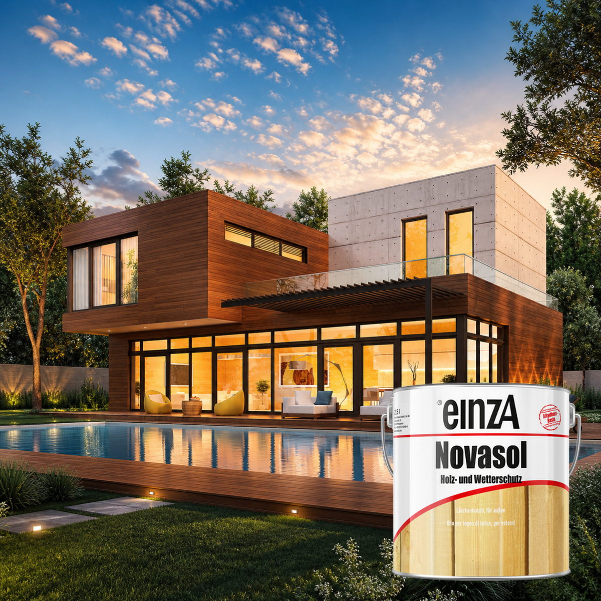 einzA Novasol Lärchenholzöl Βερνίκι - Λάδι Gel Εμποτισμού Ξύλου ΑΧΡΩΜΟ
