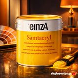 einzA Samtacryl Seidenglanzlack Ρεπολίνη Νερού Πολυουρεθάνης Οικολογική Σατινέ ΛΕΥΚΗ