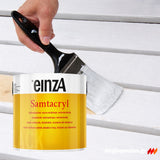 einzA Samtacryl Seidenglanzlack Ρεπολίνη Νερού Πολυουρεθάνης Οικολογική Σατινέ ΛΕΥΚΗ