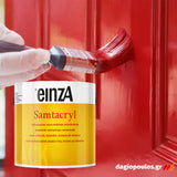 einzA Samtacryl Seidenglanzlack Ρεπολίνη Νερού Πολυουρεθάνης Οικολογική Σατινέ ΛΕΥΚΗ