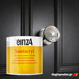 einzA Samtacryl Seidenglanzlack Ρεπολίνη Νερού Πολυουρεθάνης Οικολογική Σατινέ ΛΕΥΚΗ