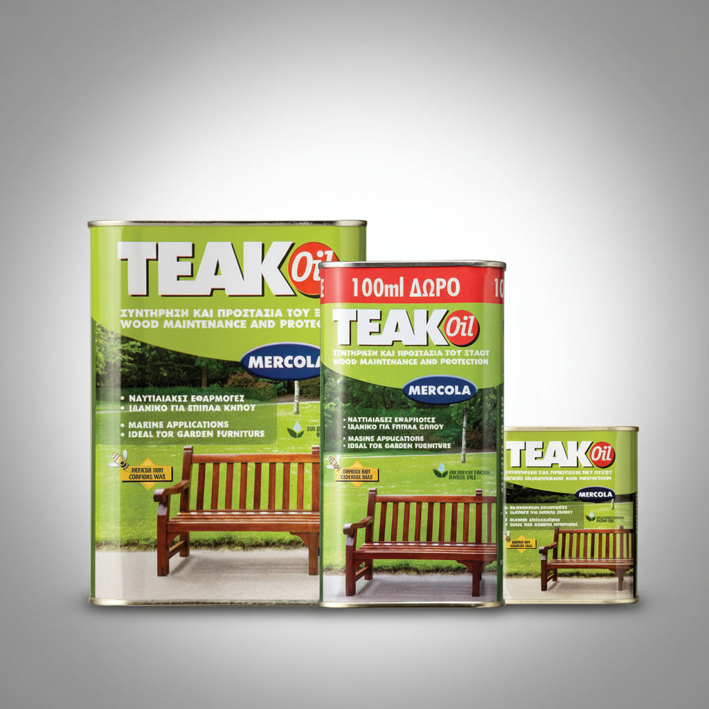 Mercola Teak Oil Λάδι Συντήρησης & Προστασίας Ξύλων & Επίπλων Κήπου Ματ ΑΧΡΩΜΟ