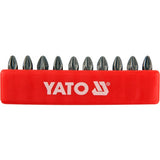 Yato Επαγγελματικές Μύτες Pozidrive Set 10 Τεμαχίων YT-0471 Pz.2